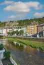 Luarca, Asturias, Spain- August 26, 2023: The famous black river running through Luarca in Asturias, Spain.