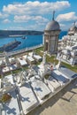 Luarca, Asturias, Spain- August 24, 2023: Partial view of the Luarca cemetery.