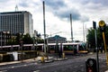 Luas light rail crossing River Liffey Dublin city centre