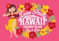 Luau party Hawaii paradise island Royalty Free Stock Photo