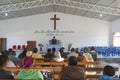 LUBANGO/ANGOLA - 13 JULY 2016 - African church in Angola, with n