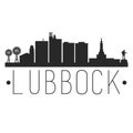 Lubbock Texas. City Skyline. Silhouette City. Design Vector. Famous Monuments. Royalty Free Stock Photo