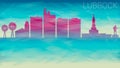 Lubbock Texas Skyline Vector City Silhouette. Broken Glass Abstract Geometric Dynamic Textured. Banner Background. Colorful Shape Royalty Free Stock Photo