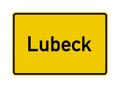 Lubeck city limits road sign in Germany