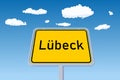 Lubeck city sign in Germany