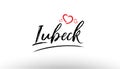 lubeck europe european city name love heart tourism logo icon de