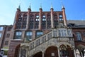 Part of the historic luebeck town hall with glazed renaissance staircase in the old town of the Royalty Free Stock Photo