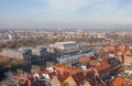 Lubeck, Germany. Beautiful view of city and river Trave on autumn day. Royalty Free Stock Photo