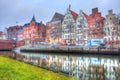 LUBECK, GERMANY - December 9, 2016: Old Town pier architecture i