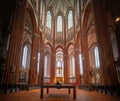 Altar at St. Mary Church Marienkirche Interior - Lubeck, Germany Royalty Free Stock Photo