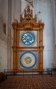 Astronomical Clock at St. Mary Church Marienkirche Interior - Lubeck, Germany Royalty Free Stock Photo