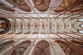 Ceiling at St. Mary Church Marienkirche Interior - Lubeck, Germany Royalty Free Stock Photo