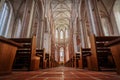 Main Aisle and Altar at St. Mary Church Marienkirche Interior - Lubeck, Germany