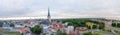 LUBECK, GERMANY - JULY 2016: Panoramic aerial city view at dusk. Royalty Free Stock Photo