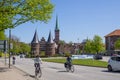 Lubeck, Germany - May 7, 2017: Summer view of The Holsten Gate or Holstentor in Lubeck old town - Germany, Schleswig-Holstein