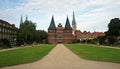 Lubeck, Germany - 07/26/2015 - Scenic view of Holsten Gate or Holstentor in old town, beautiful architecture