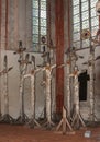 Lubeck, Germany. St. Mary`s Church. Gunther Ucker`s installation. Royalty Free Stock Photo
