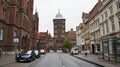 Lubeck, Germany - 07/26/2015 - View of road to Burgtor nothern Gate in a gothic style, beautiful architecture