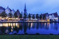 Lubeck and Trave River Royalty Free Stock Photo