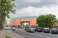 Street view with Cuprum Arena Ã¢â¬â shopping centre in Lubin