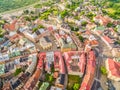 Lublin - the landscape of the old city from the air. Attractions Lublin from the air. Royalty Free Stock Photo