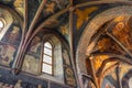 Lublin, Poland - Medieval frescoes and architecture inside the Holy Trinity Chapel within Lublin Castle royal fortress in historic Royalty Free Stock Photo