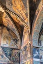 Lublin, Poland - Medieval frescoes and architecture inside the Holy Trinity Chapel within Lublin Castle royal fortress in historic