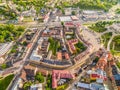 Lublin - old city from the bird`s eye view. Townhouses and buildings near Lubelskie Castle. Royalty Free Stock Photo