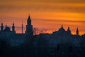 Lublin old town at sunset.