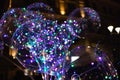 LED transparent balloon with multi-colored luminous garland Royalty Free Stock Photo