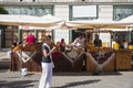 LUBLIN, POLAND- 29 july 2017- street shop sellers offering local