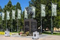 Lublin, Poland - Marshall Jozef Pilsudski monument at the Plac Litewski square in historic old town quarter