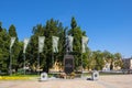 Lublin, Poland - Marshall Jozef Pilsudski monument at the Plac Litewski square in historic old town quarter