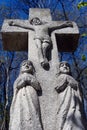 Lublin, Poland - May 2015: Traditional roadside cross
