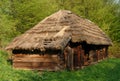 Lublin, Poland - September 30 2012: Wooden thatched barn