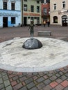 Lubliniec, Poland, April 25, 2023: Monument - fountain of Saint Teresa Benedicta of the Cross (Edyta Stein) as a child