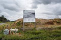 LUBMIN, GERMANY, SEPTEMBER 05, 2020: Information board at the construction site of the landfall station nord stream 2, natural gas