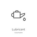 lubricant icon vector from automobile collection. Thin line lubricant outline icon vector illustration. Outline, thin line