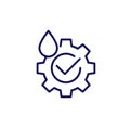 lubricant line icon with a gear, vector
