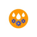 Lubricant, oil drops, flat icon
