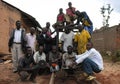 Lubumbashi, Democratic Republic of Congo, circa May 2006: Group of carpenters posing with their tools for the camera