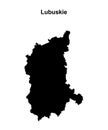 Lubuskie outline map Royalty Free Stock Photo