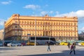 Lubyanka Square by FSB and KGB headquarters in the historical ce