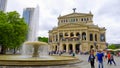 Lucae Fountain at Frankfurt Opera - the original old opera house in the city - FRANKFURT, GERMANY - JULY 12, 2022