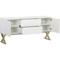 Lucas Sideboard | Rove Concepts, white 6 Drawer TV Entertainment Unit, Mateer 6 Drawer Dresser with white background