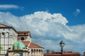 Lucca historic center with clouds