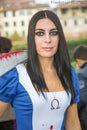 Lucca, Italy - 2018 10 31 : Lucca Comics free cosplay event around city Alice in madness