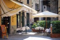 LUCCA, ITALY - MAY 2011: Beautiful medieval streets of Lucca city. Province of Lucca, Tuscany, Italy Royalty Free Stock Photo