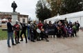 A group of cosplayers wear the costumes of the marvel characters at the Lucca Comics & Games