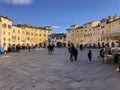 Lucca sunny day anfitatro square Royalty Free Stock Photo